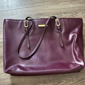 Vince Camuto Purple Embossed Leather Tote